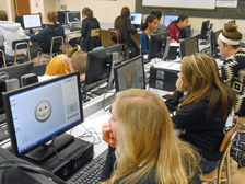 Students Creating with Sculpt computer software